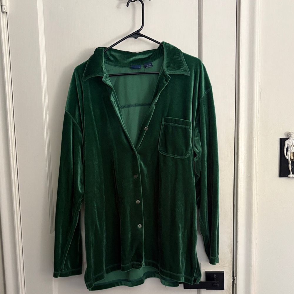 Elegant Green Velvet Women's Blazer